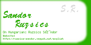 sandor ruzsics business card